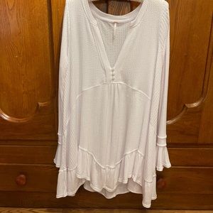 Free People Olivia Ruffle Sleeve Thermal Tunic